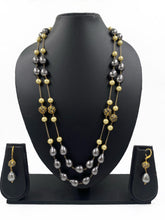 Designer Long Grey Shell Pearl Chain Beaded Necklace For Women By Gehna Shop Beads Jewellery